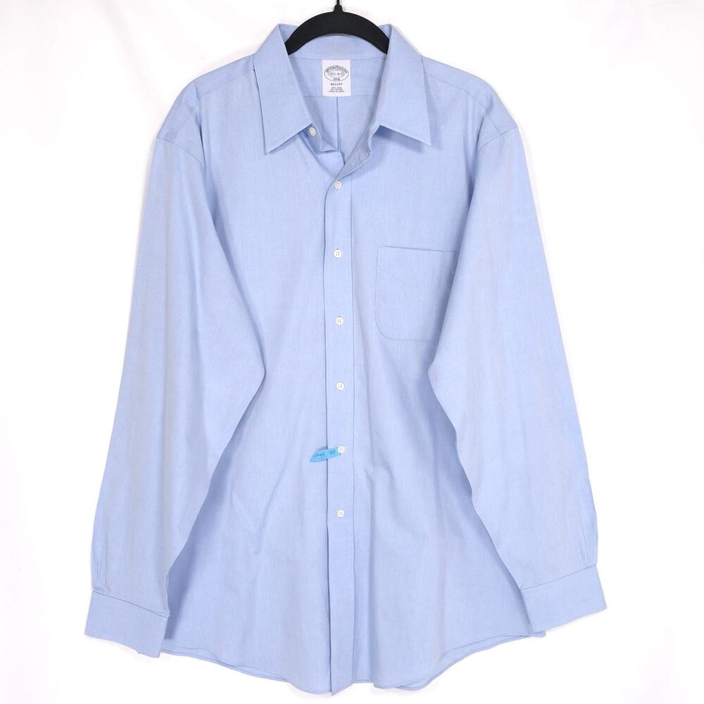 BROOKS BROTHERS Men’s Shirt 16.5 - 4/5‎ Blue 1818 REGENT Non Iron Cotton Pocket